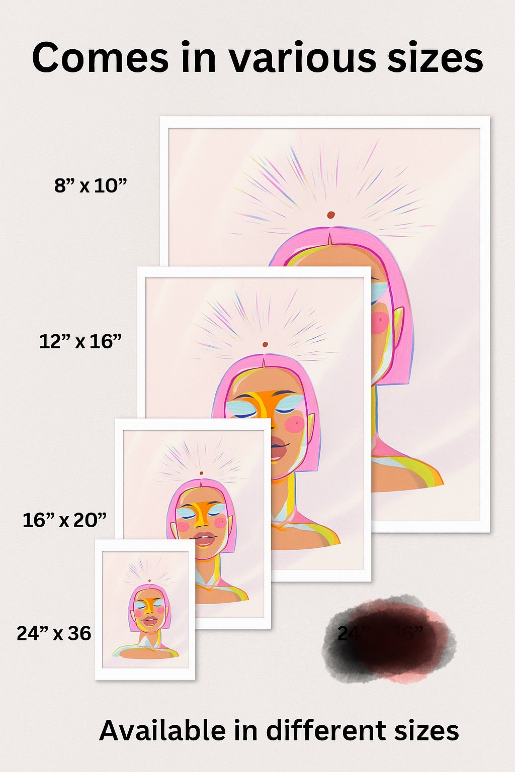 Inner Light” Abstract Portrait Print | Modern Minimalist Wall Art | Feminine Digital Download | Empowering Home Decor | Self Love Illustration