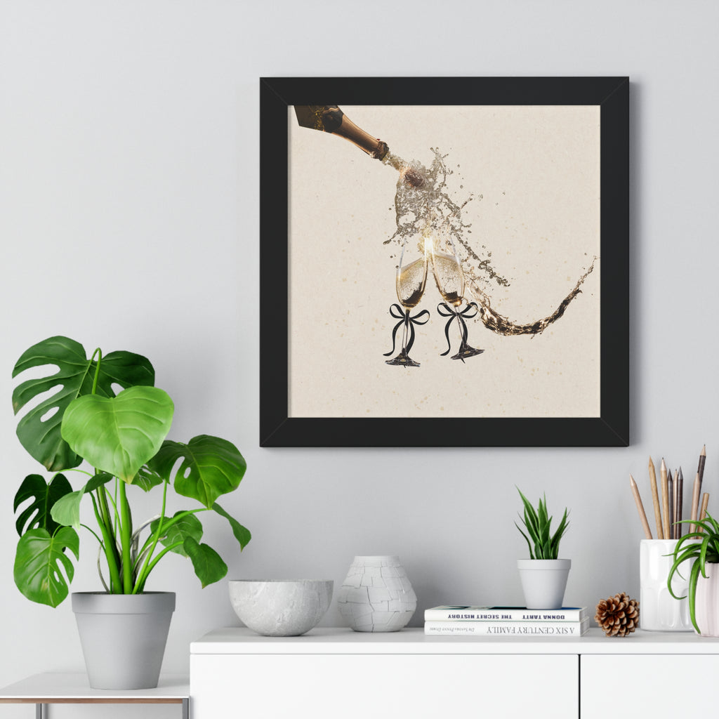 Vertical Poster Wall Art | Champagne Splash | Minimalist Luxury Home Decor