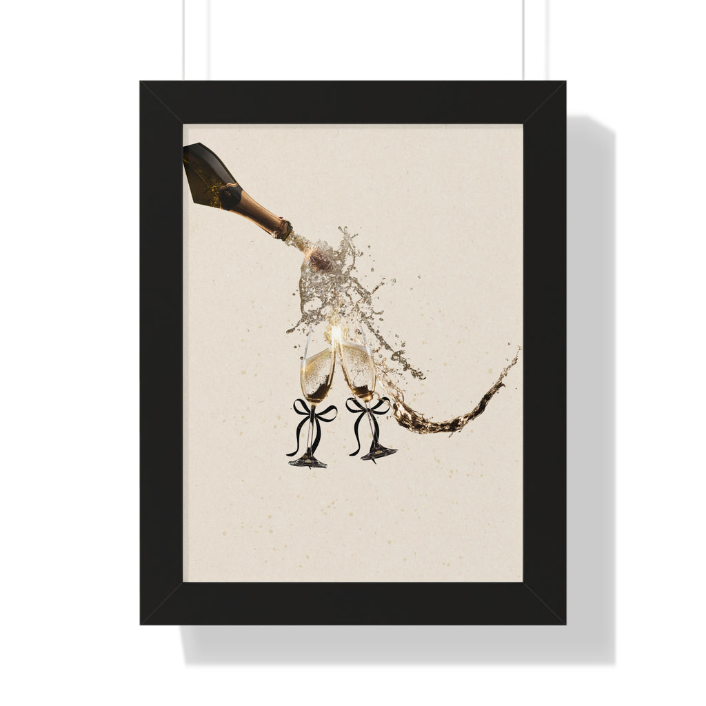 Vertical Poster Wall Art | Champagne Splash | Minimalist Luxury Home Decor