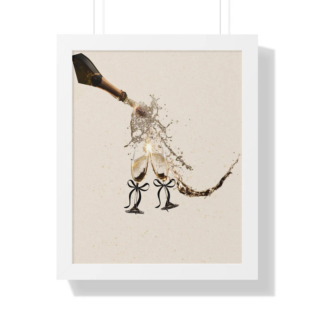 Vertical Poster Wall Art | Champagne Splash | Minimalist Luxury Home Decor