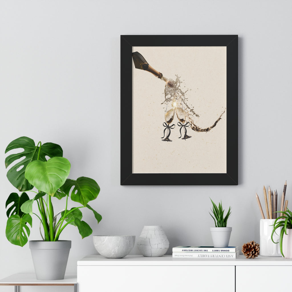 Vertical Poster Wall Art | Champagne Splash | Minimalist Luxury Home Decor