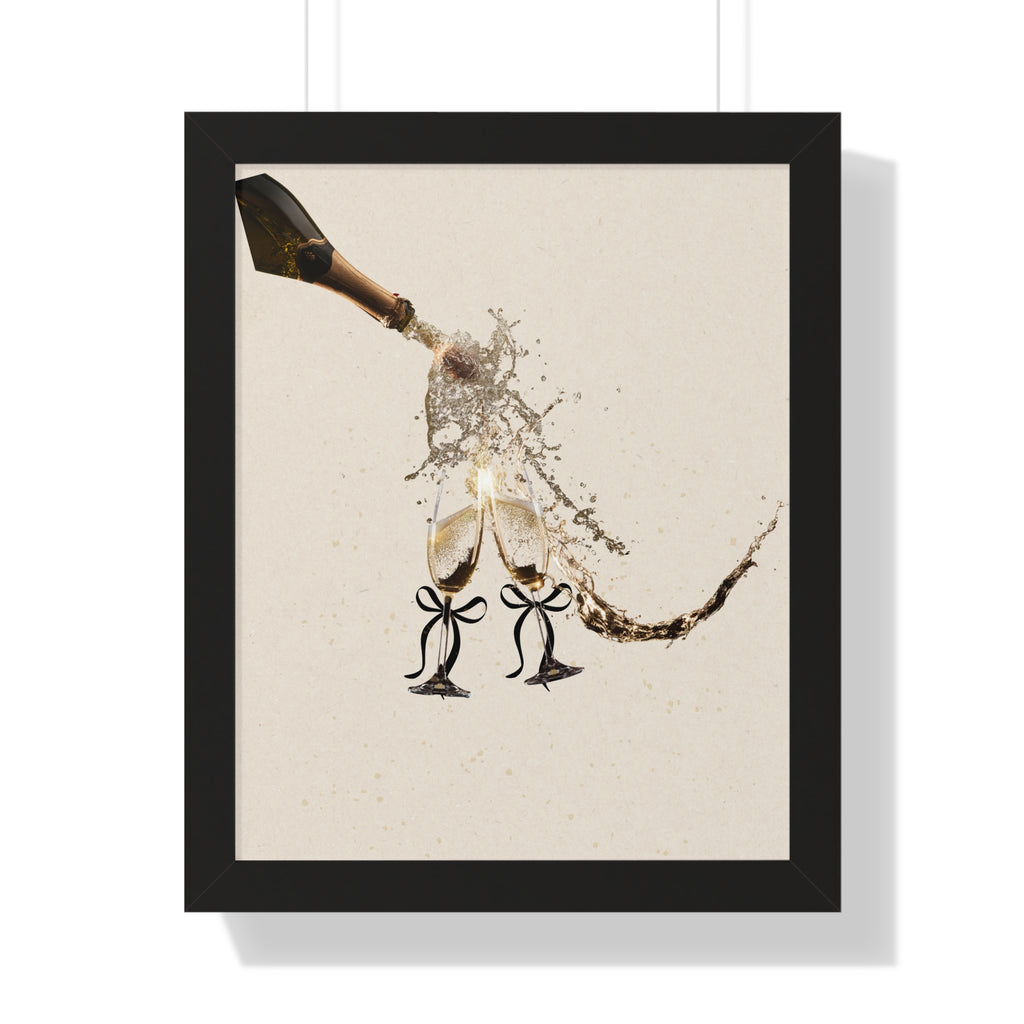 Vertical Poster Wall Art | Champagne Splash | Minimalist Luxury Home Decor