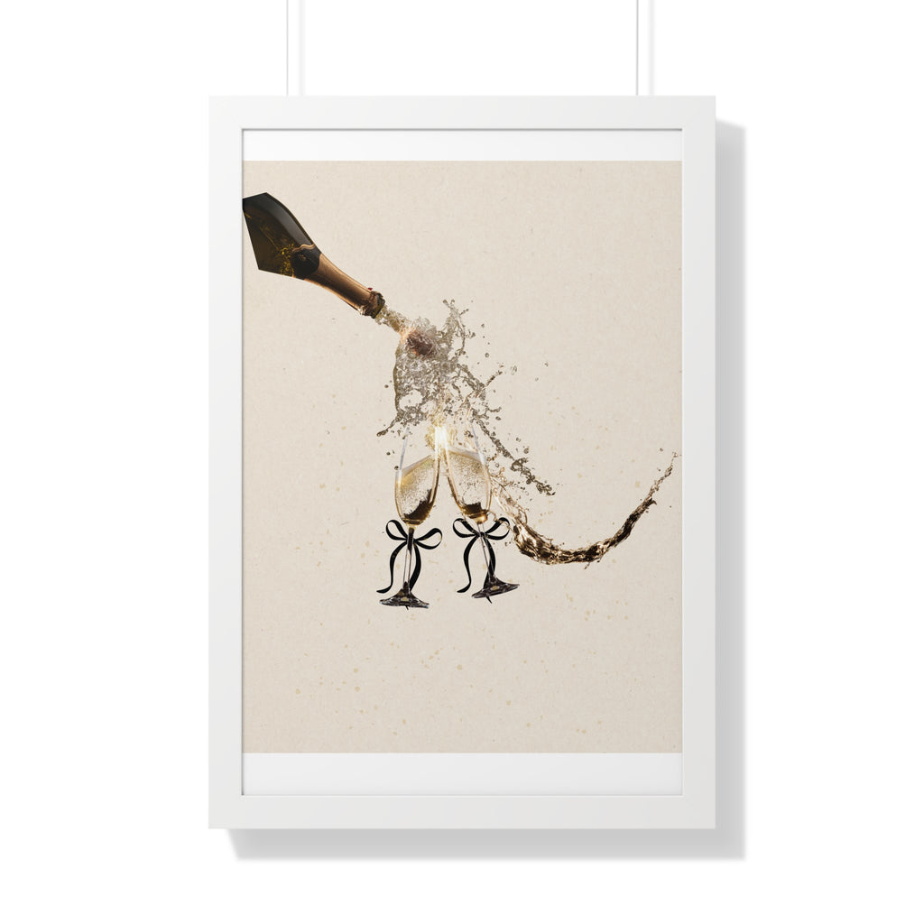 Vertical Poster Wall Art | Champagne Splash | Minimalist Luxury Home Decor