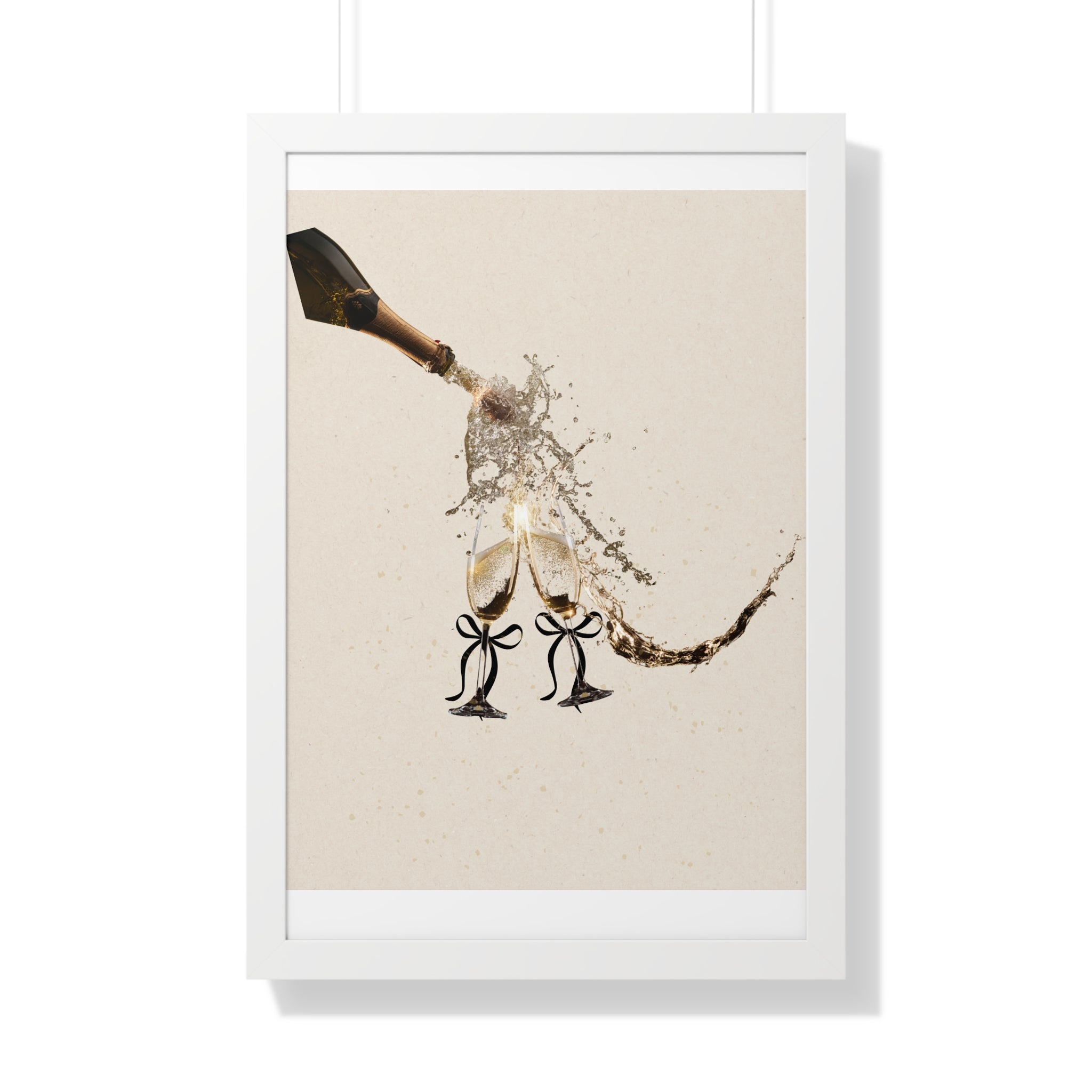 Vertical Poster Wall Art | Champagne Splash | Minimalist Luxury Home Decor