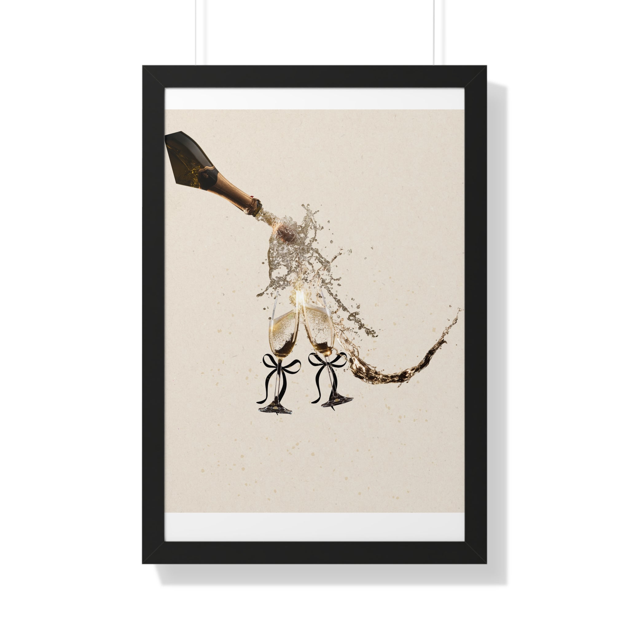 Vertical Poster Wall Art | Champagne Splash | Minimalist Luxury Home Decor