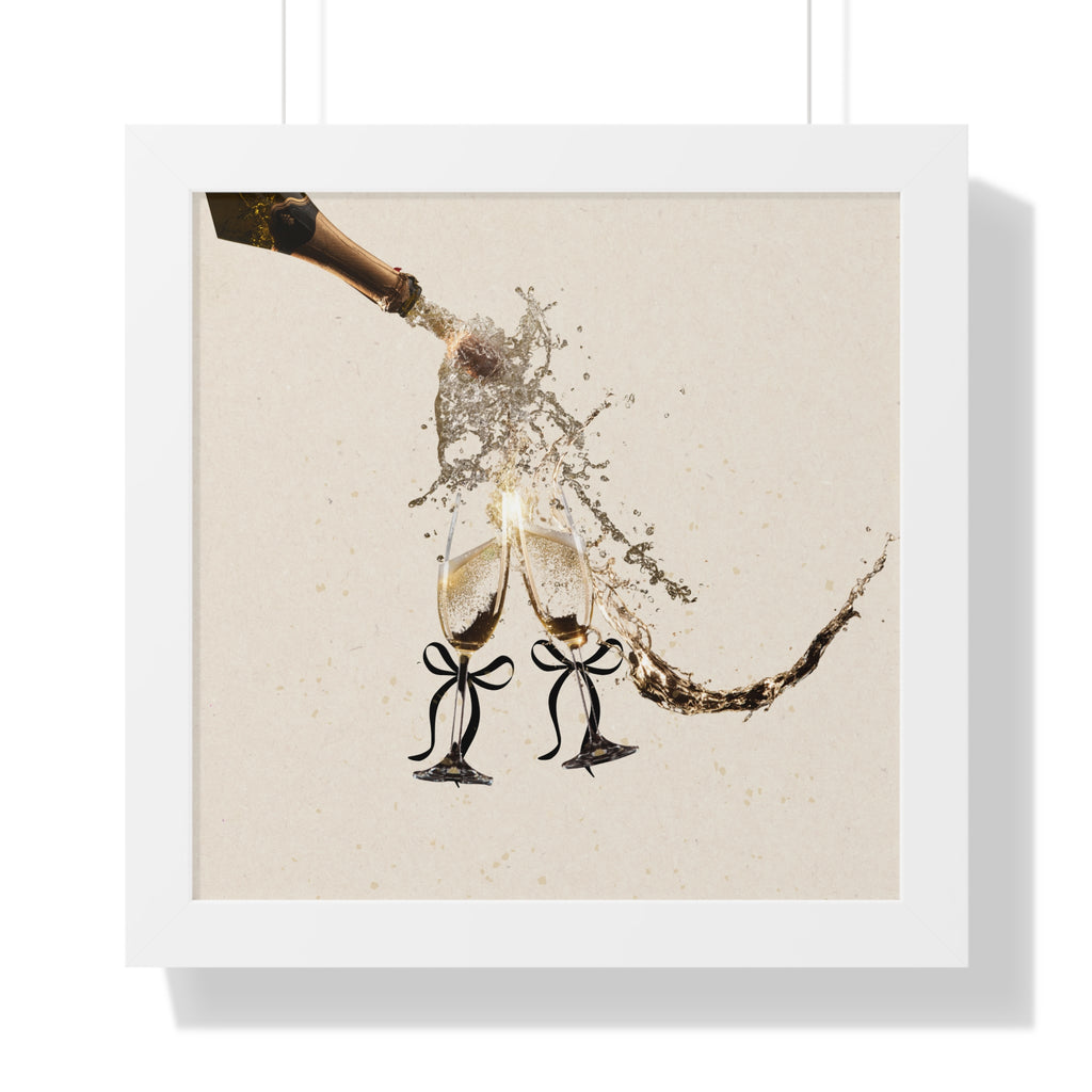 Vertical Poster Wall Art | Champagne Splash | Minimalist Luxury Home Decor