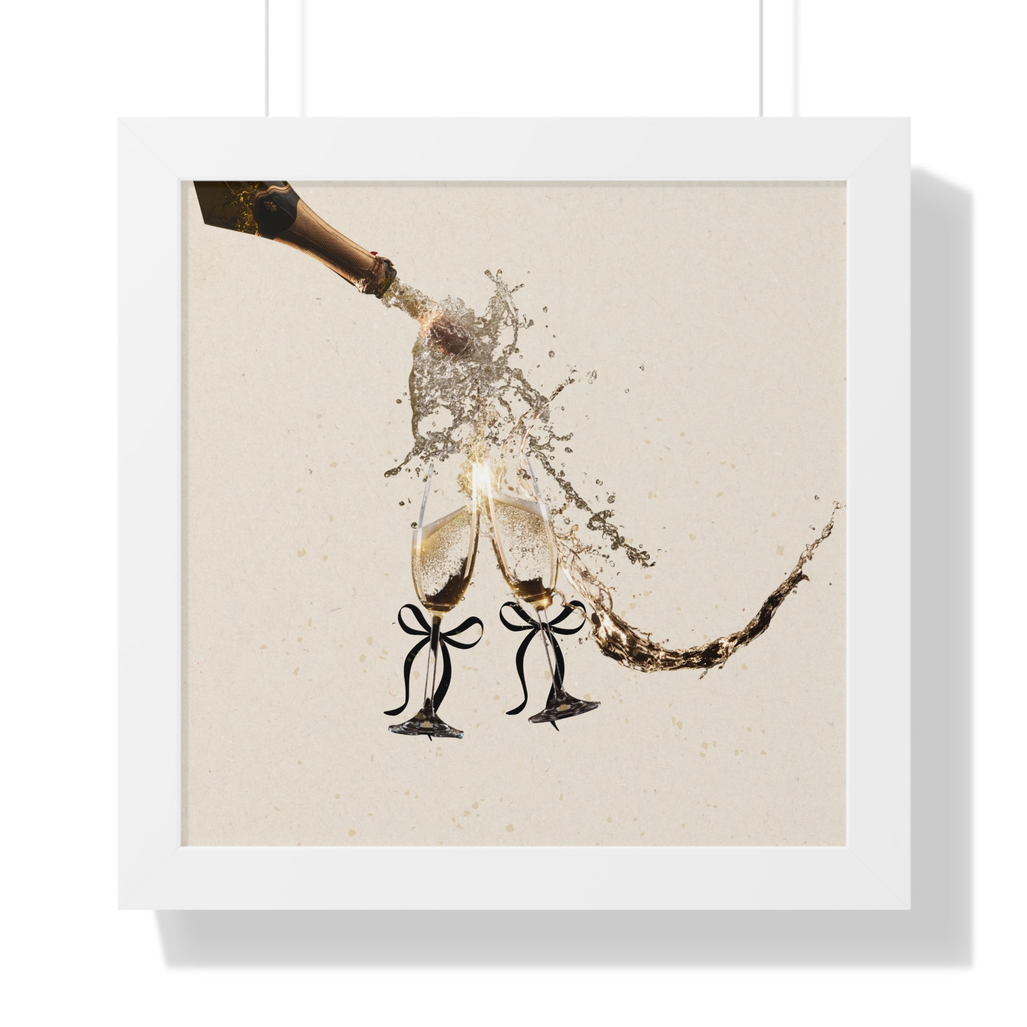 Vertical Poster Wall Art | Champagne Splash | Minimalist Luxury Home Decor