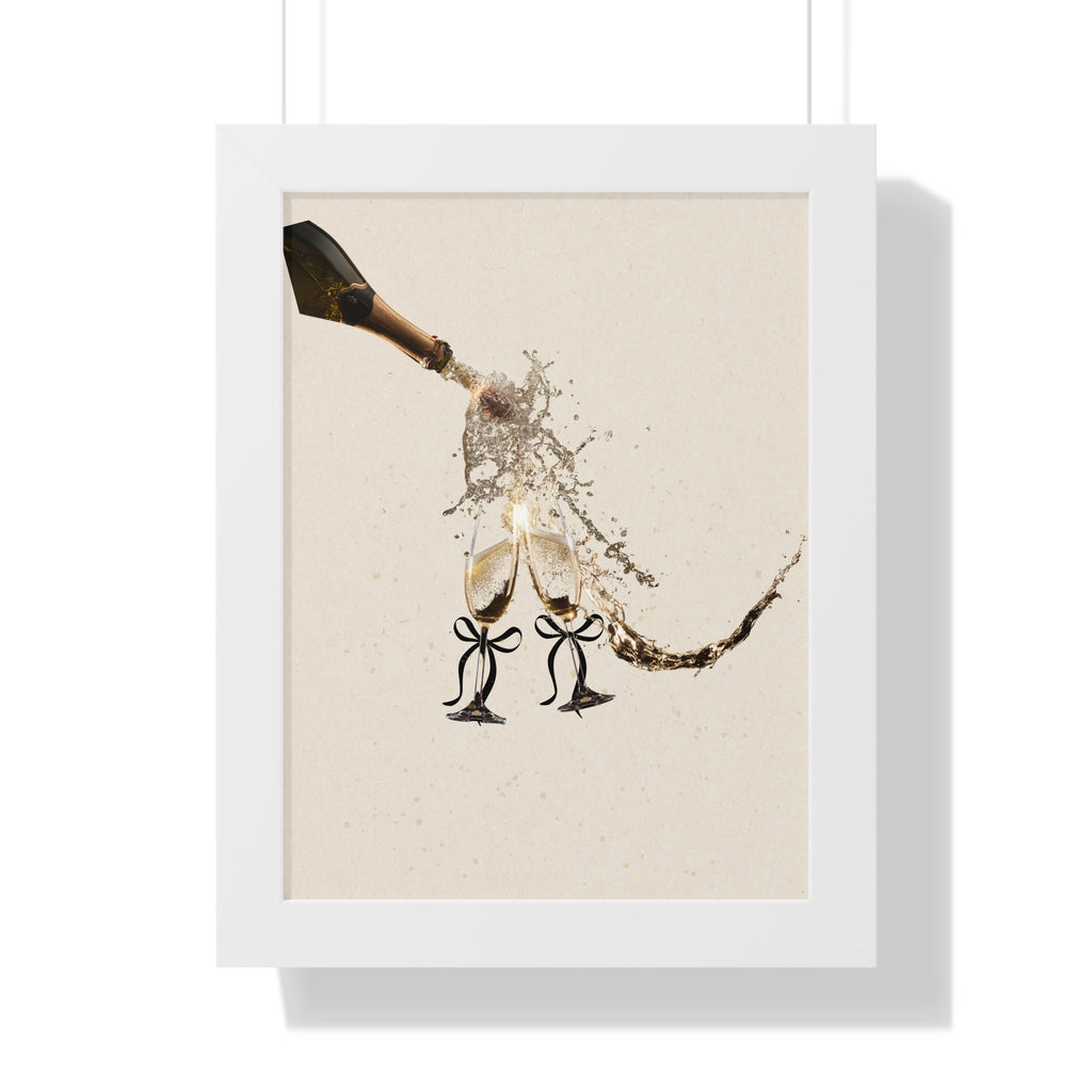 Vertical Poster Wall Art | Champagne Splash | Minimalist Luxury Home Decor