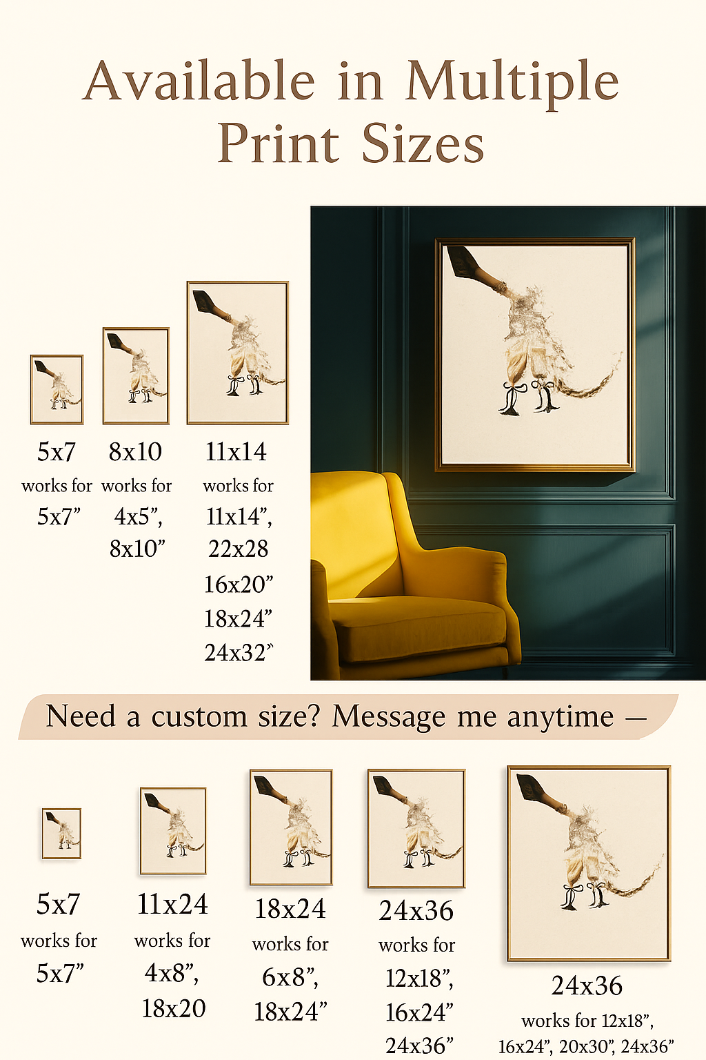 Vertical Poster Wall Art | Champagne Splash | Minimalist Luxury Home Decor