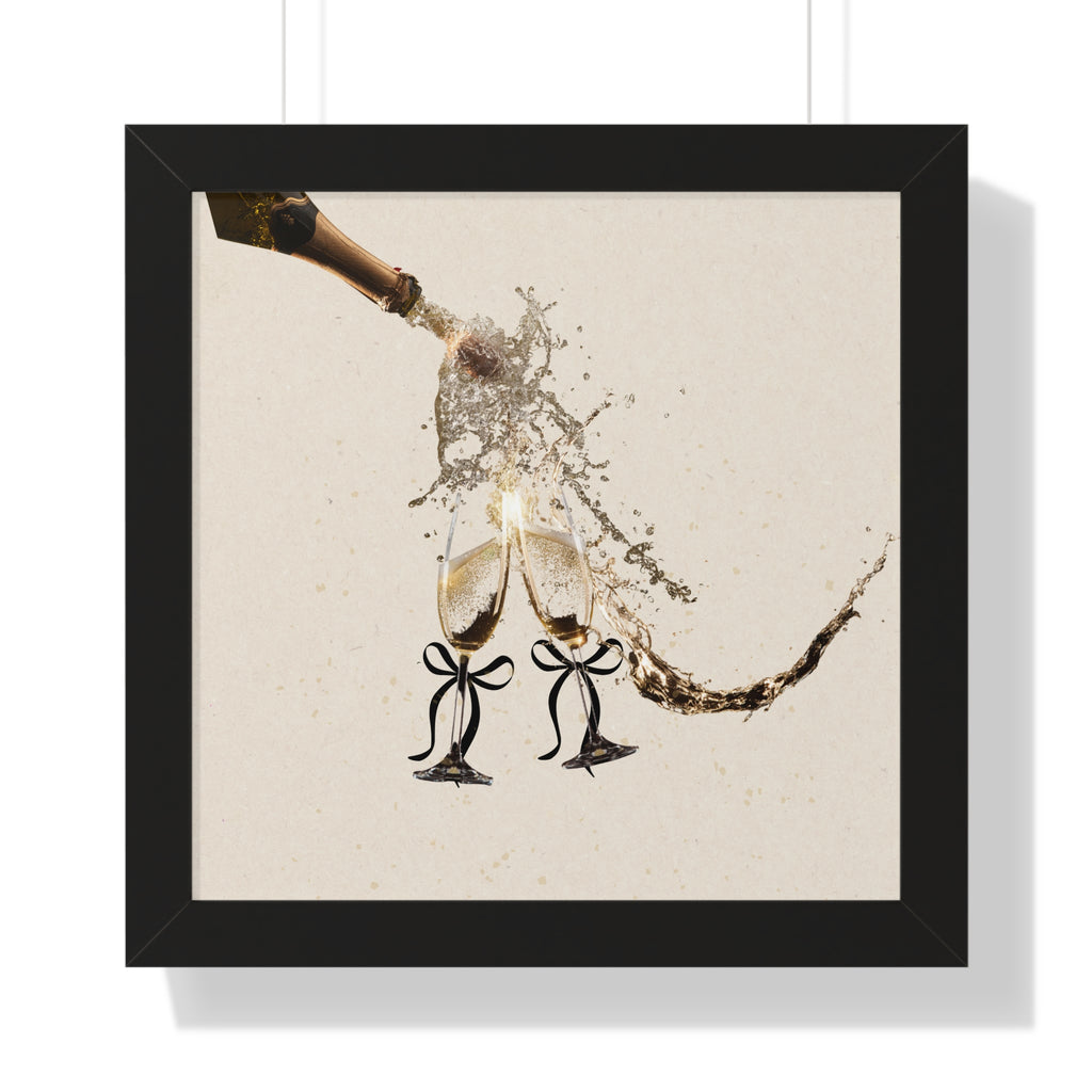 Vertical Poster Wall Art | Champagne Splash | Minimalist Luxury Home Decor