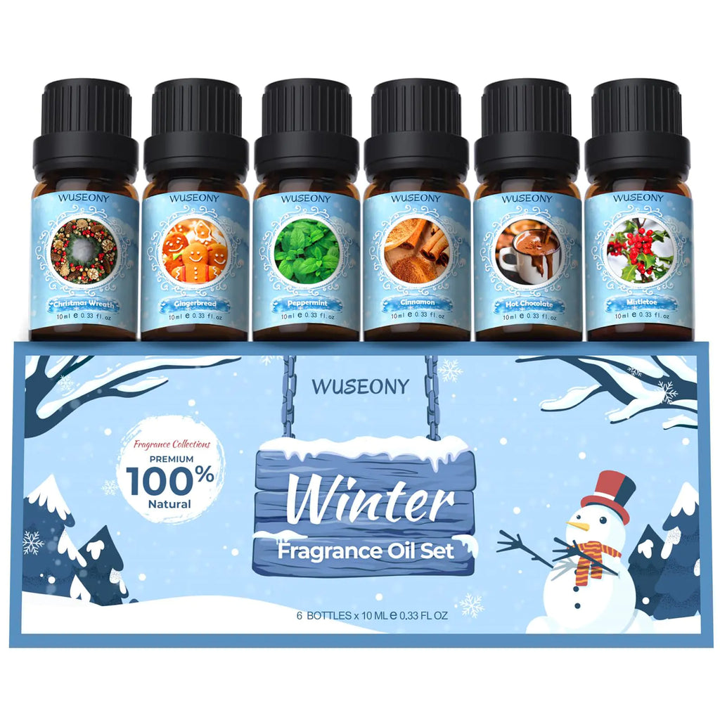WUSEONY Winter Essential Oil Set – Cozy Holiday Aromas