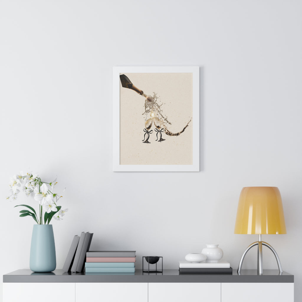 Vertical Poster Wall Art | Champagne Splash | Minimalist Luxury Home Decor