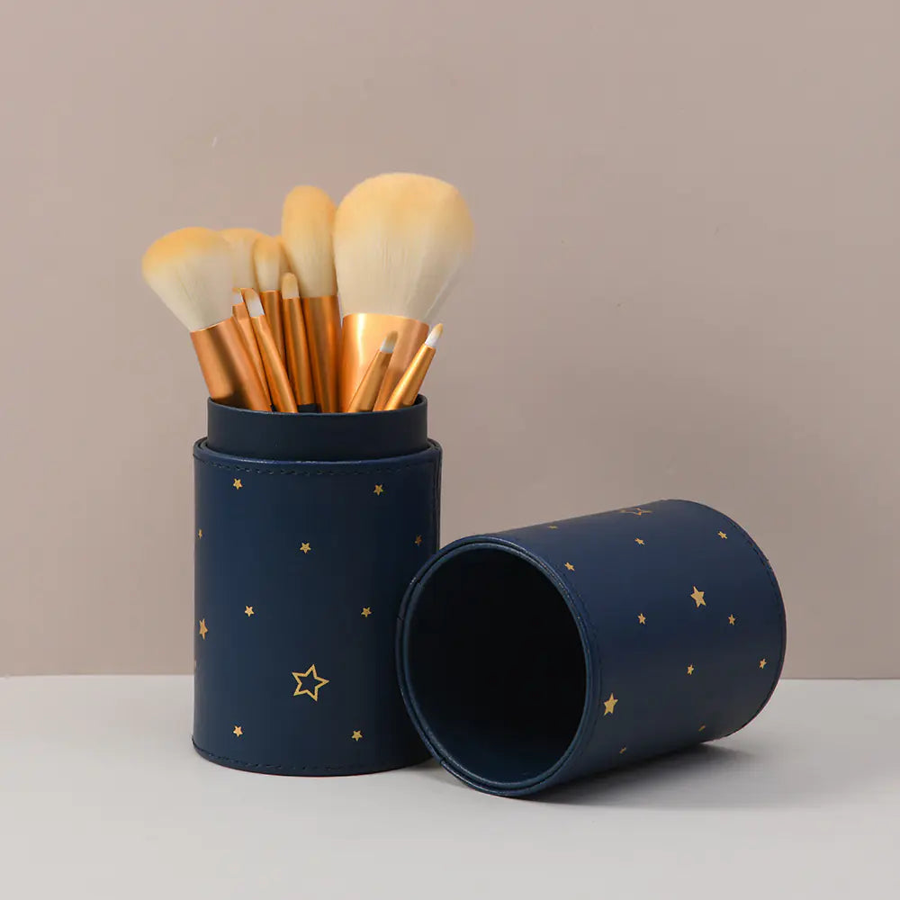 12-Piece Professional Makeup Brush Set with Travel Makeup Holder – Soft, Flawless Finish Brushes