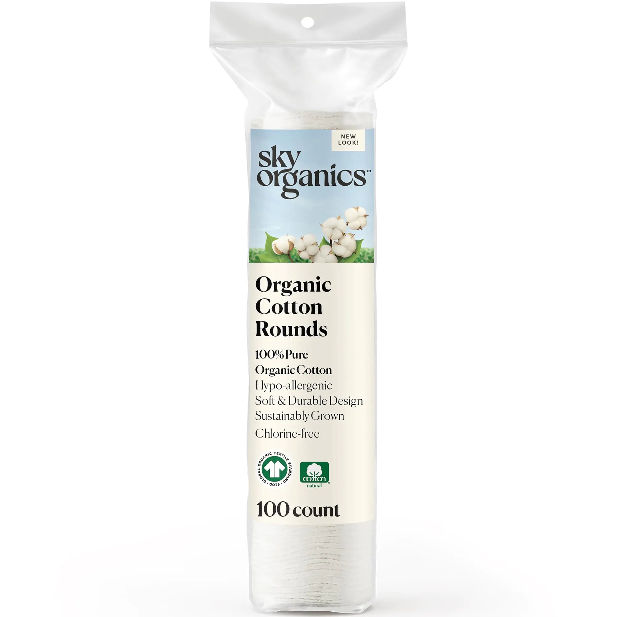Sky Organics Organic Cotton Rounds | 100% Pure, Hypoallergenic & Eco-Friendly (100 Count)
