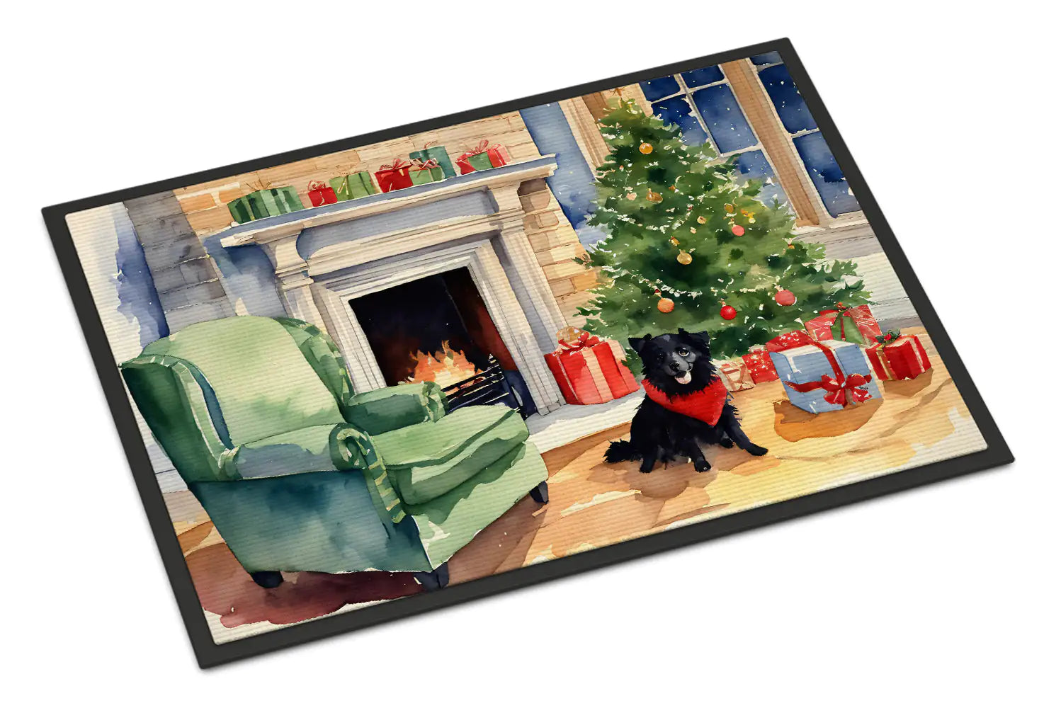 Schipperke Cozy Christmas Doormat