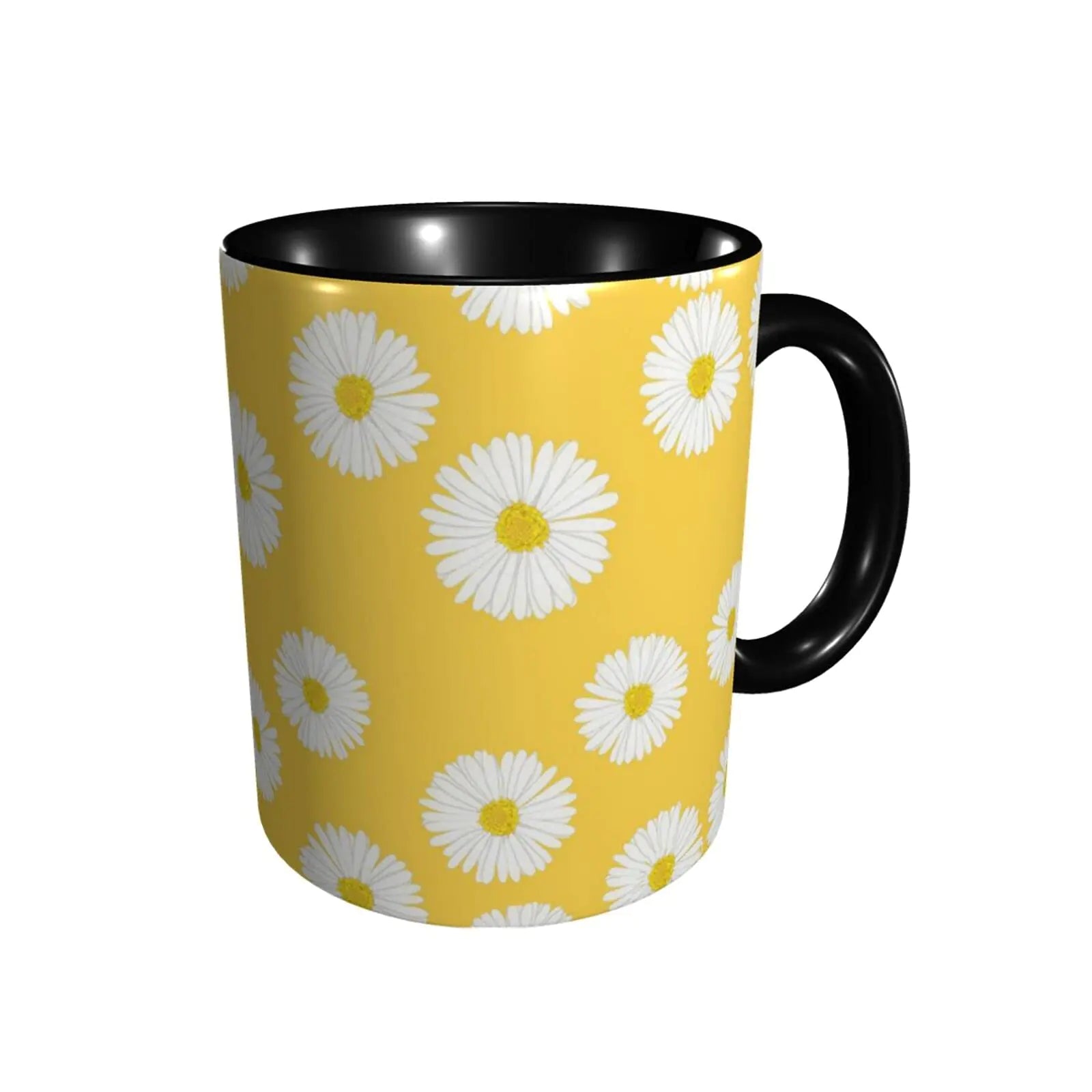 Yamegoun Daisy Coffee Mug – Cheerful Ceramic Tea Cup for Cozy Mornings.Microwave safe.