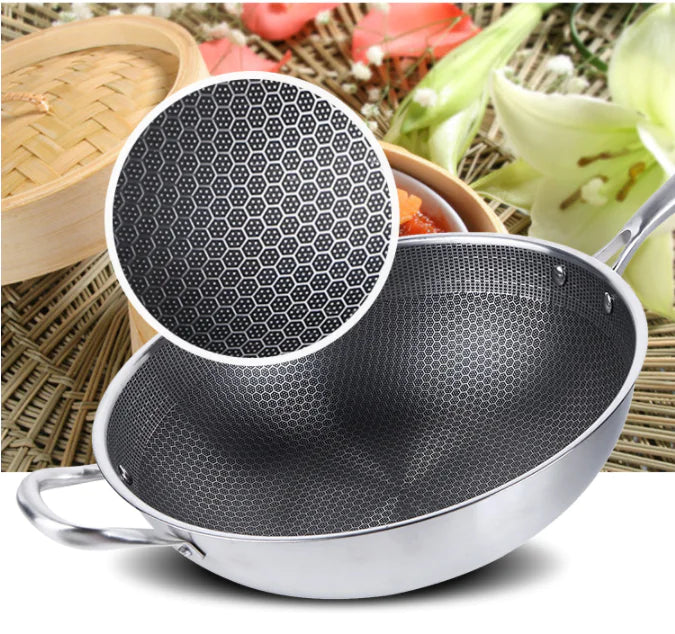 RoyalChef™ Stainless Steel Non-Stick Wok Pan (32–34CM)
