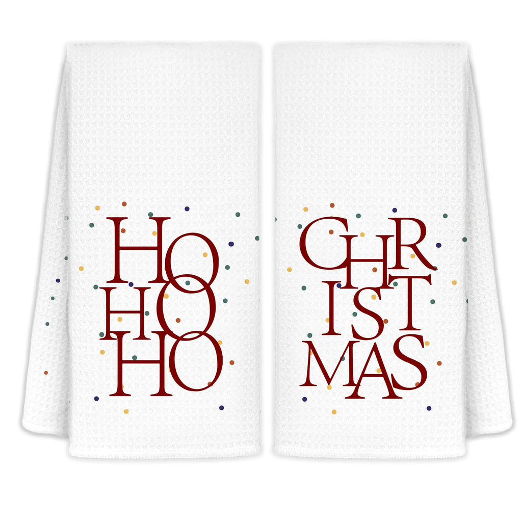 Ho Ho Ho” Funny Christmas Kitchen Towels – Set of 2